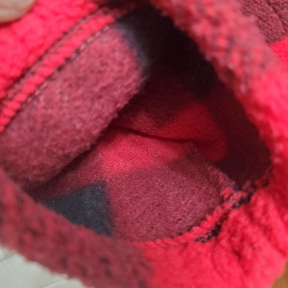 Old Navy red and black buffalo plaid Sherpa fleece jacket size - small - Picture 7 of 12